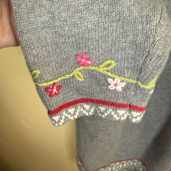 Hanna Andersson Girls Floral Embroidered‎ Sweater Dress Size 140CM or US 10 - Picture 3 of 6